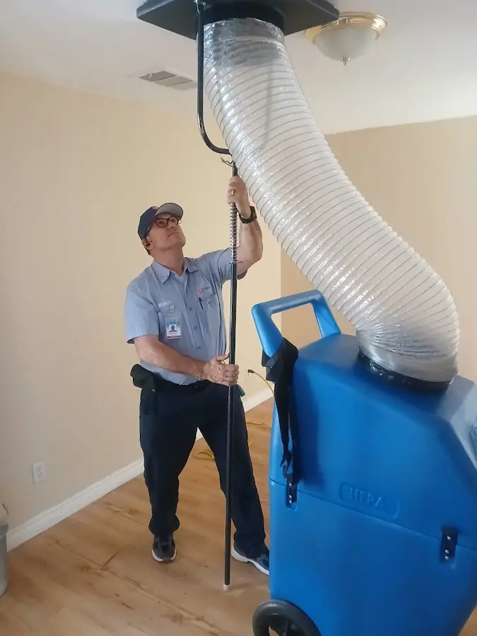 Mini Split Installation technician using HEPA equipment in Payson
